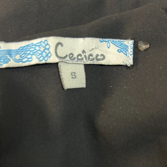 CECICO Black Layered Georgette Slip Dress | Size Small - Picture 8 of 9